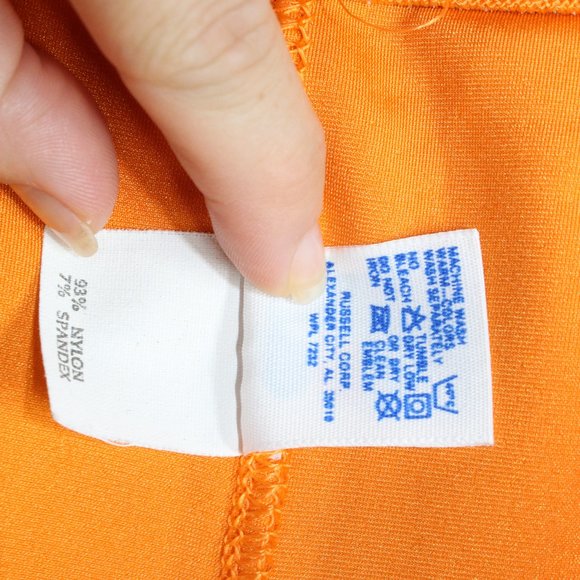 Vintage Russel Athletic Womens Orange Nylon Spandex Pants Size XL - Picture 8 of 9